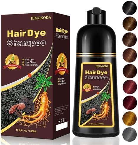 Chestnut Brown Hair Dye Shampoo 3-in-1, Instant & Long-lasting Hair Color Shampoo in Minutes, Gray Hair Coverage for Men & Women, Natural Shampoo Hair Dye for All Hair Types