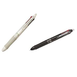Pilot Frixion Ball 4, 4 Colors Gel Ink Multi Pen(Black, Red, Blue and Green), Black Body and White Body, LKFB80EFB/LKFB80EFW, 0.5mm