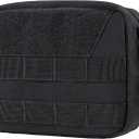 OneTigris MOLLE Pouch, Tactical Admin Pouch Belt EDC Tool Organizer Zippered Utility Waist Pack 7.5"x5"x2" (Medium, Black)