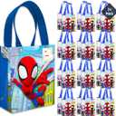 Spidey and His Amazing Friends Party Favor Bag Set  24 Pack of 8" Marvel Party Goodie Bags for Kids Bulk Reusable | Spiderman Birthday Party Supplies