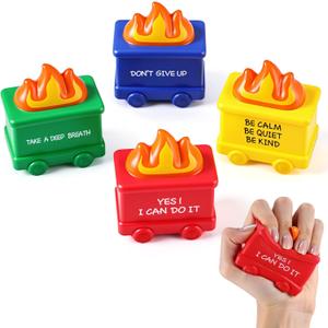 Shappy 4 Pcs Dumpster Stress Relief Balls Dumpster Anxiety Relief Gift PU Stress Balls for Adults Therapy Fidget Appreciation Gifts for Office Coworker (Colorful, Motivational)