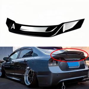 Rear Spoiler Compatible with 2006-2011 Honda Civic, Duckbill Fits for 2006 2007 2008 2009 2010 2011 4 Door Sedan, Exterior High Kick Trunk Tail Deck Lid Wing Lip (Glossy Black)