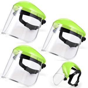 3 Pack Safety Face Mask Shield for Grinding and Cutting Clear Full Impact Resistant Face Mask Shield for Construction(Fluorescent Green)
