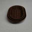 Hedume Set of 3 Wicker Baskets, Bread Baskets Sets, Tabletop Food Serving Baskets Trays, Handwoven Storage Basket Bin, Fruit Vegetables Sundries Storage Basket for Home, Restaurant, Bakery