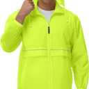 TIHEEN Men's Rain Jacket Cycling Running Jackets Waterproof Raincoat with Hood Windbreaker Hiking Jacket Rain Coat (4X-Large, Green)