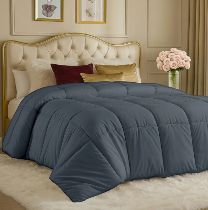 Utopia Bedding Comforters Twin Size, All Season Duvet Insert, Down Alternative Box Stitched Bed Comforter with Corner Tabs, Machine Washable (Grey