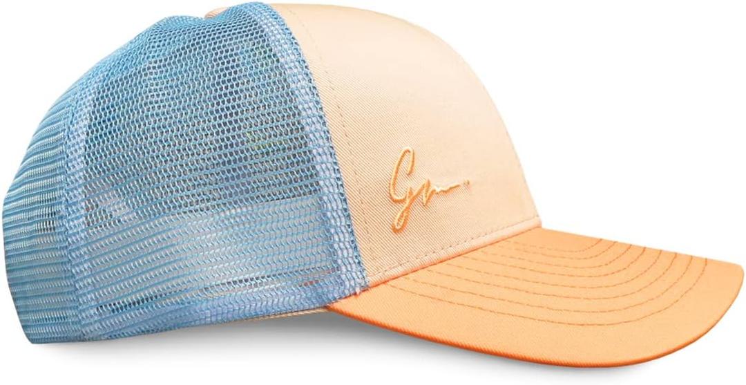 Grace Folly Beach Trucker Hats for Women- Snapback Baseball Cap for Summer (One Size, Classic Blue & Peach)