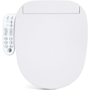 Bidet Toilet Seat, Electric Smart Heated Seat with Slow Closes, Warm Water, Dryer, Vortex Wash, Rear and Front Wash, Night Light, White, 208D (Round)