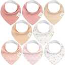 KeaBabies 8-Pack Organic Baby Bandana Bibs  - Super Absorbent Triangle Baby Bibs for Drooling and Teething Infant, 100% Cotton Extra Soft for Newborn, Infant 0-36 Months (Butterflies)