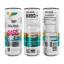 CELSIUS OASIS VIBE Sparkling Prickly Pear Lime, Sugar Free Energy Drink, 12 Fl Oz (Pack of 12) (EXP 02/01/27)