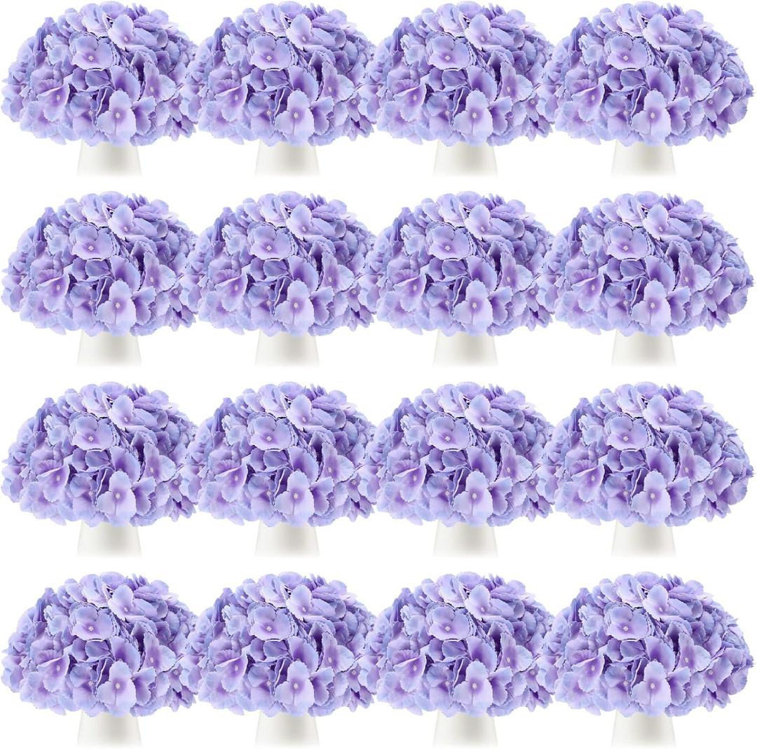 Tigeen 100 Pcs Hydrangea Artificial Flowers Bulk 7.48 Inch Artificial Hydrangeas with Removable Stems Faux Flowers Wedding Decor for Home Garden Party Decoration DIY Project (Orchid)
