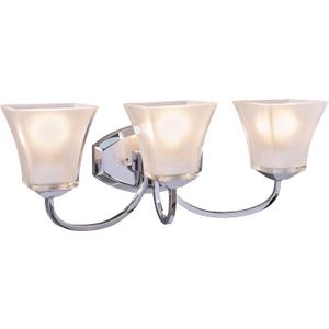 Aspen Creative 62132, Three Metal, 21 1/4" Wide, Transitional Design in with Frosted Glass Shade Bathroom Vanity Wall Light Fixture, 3, Brushed Nickel
