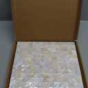 KASARO Peel and Stick Backsplash Shell Tiles, Mother of Pearl Mosaic Self Adhesive Tiles for Kitchen Wall Bathroom Bedroom Decor, Natural, 10-Sheet