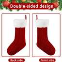 XIMISHOP 4PACK Christmas Stockings,18Inches Large Red Cable Knitted Stocking Personalized Xmas Hanging Stocking Decorations with Name Tags for Holiday Christmas Party Family Decor