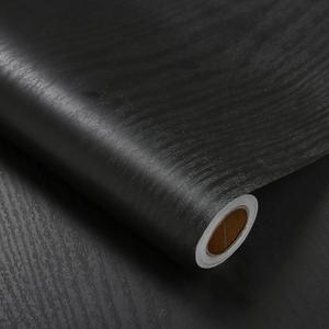 Heroad Peel and Stick Wallpaper 17.5" x 197" Wood Contact Paper Wood Wallpaper Black Wood Grain Contact Paper Thicken Textured for Cabinets and Drawers Countertops Waterproof Self Adhesive Vinyl