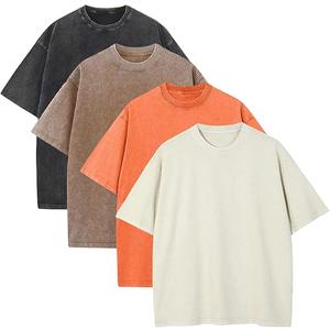 KEEPSHOWING Mens Oversized T Shirts Acid Wash Loose Fit Vintage Washed Tee Shirt Short Sleeve Streetwear Casual T-Shirts 4 Pack XL