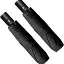 Automatic Travel Mini Umbrella, Compact Folding Small Pocket Umbrellas for Purse Wallet, UV Sun Rain Protection, Lightweight Portable Design Fits in Backpack for Women Men Kids (Black + Black)