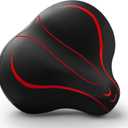 Xmifer Oversized Bike Seat, Comfortable Bike Seat - Universal Replacement Bicycle Saddle - Waterproof Leather Bicycle Seat with Extra Padded Memory Foam - Bicycle Seat for Men/Women (Noseless-Red)