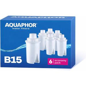 AQUAPHOR B15 Water Filter Replacement (6) - Fits Brita Pitcher - 45 Gallons per Filter