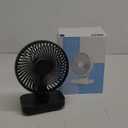 EasyAcc Small Oscillating Fan - 4000mAh, 5-23 Working Time, Rechargeable Desktop Air Circulate Fan with 4 Speed for Home Office (Black Oscillating Fan)