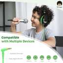 rockpapa Comfort Kids Headphones for School, Lightweight Foldable Portable Childs Boys Girls Teens Headphones Wired 3.5mm with 4.9ft Cord for Travel Airplane Tablet Phone Pad Laptop Black/Green