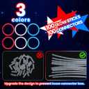Mega-L 100 PCS Red White and Blue Glow Sticks Bulk 4th of July Decorations, 8" Glowsticks for Parade Floats, Memorial Day, Patriotic Party Supplies with Bracelets & Necklaces for Kids or Adults
