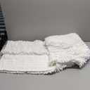 DEXI Bathroom Rug 24x43, Super Soft Thick Chenille Absorbent Bath Mat, Non Slip Machine Washable Fluffy Shag Bathmat for Tub, Shower Floor, White