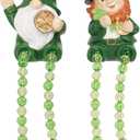 Braxio St Patricks Day Collectible Figurines - Resin Set of 2 Green Gnome Shelf Sitter St Patricks Day Decor Table Centerpieces for Dining Room Gift for Women