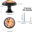 2 x 4 Pack Spring Bunny with Easter Eggs and Floral Cabinet Knobs Round Drawer Pulls Black Dresser Knob Cupboard Door Handles Hardware for Kitchen Bathroom Cabinets