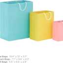 Hallmark Recyclable Gift Bag Assortment (8 Bags: 3 Small 6", 3 Medium 9", 2 Large 13") Pastel Blue, Pink, Yellow, Purple, Orange, Green for Birthdays, Easter, Baby Gifts, Bridal Showers