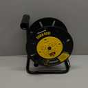 DEWENWILS Extension Cord Storage Reel with 4-Grounded Outlets, Heavy Duty Open Cord Reel for 12/3,14/3,16/3 Gauge Power Cord, Hand Wind Retractable, 13A Circuit Breaker, Yellow, ETL Listed