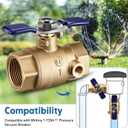 Saillong Brass Backflow Ball Valve with Test Port, 1 Inch FPT Threaded Shut Off, Full Port Ball Valve for Residential Water Plumbing
