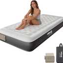 HiiPeak Twin Air Mattress with Wireless Removable Air Pump, 2Min Self Inflatable Mattress, Blow up Mattress All Night Stability, No Bad Smell TPU Air Bed for Tent Camping, Home, Guests, Car Travel
