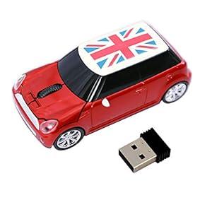 Jinfili Cool Style Car Wireless Mouse Ergonomic USB Gaming Mice for Desktop Laptop PC Notebook