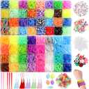 XKDOUS 64 Colors Rubber Band Bracelet Kit, Bracelet Making Kit for Art and Craft, Rubberband Bracelets Kit for Kids Ages 6+, Bands Kit Girls Boys Birthday Gift