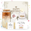 Birthday Gifts for Women, Happy Birthday Gift Baskets for Women, Women Unique Bday Gifts Ideas for Best Friend, Her, Sister, Daughter, Coworkers, Families - Not a Day over Fabulous Glass Gifts Box