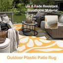 Wonnitar Outdoor Rugs 8x10,Waterproof Large Plastic Outdoor Patio Rug Clearance,Reversible Outside Portable Camping Mat,Abstract Floral Lightweight Carpet for Balcony Beach RV Camper (Orange, 8'x10')