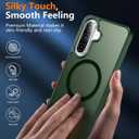 2 x teloxy Magnetic for Samsung Galaxy A26 5G Phone Case,Shockproof Protective Durable Slim Translucent Matte Anti-Fingerprint Phone Case,Green