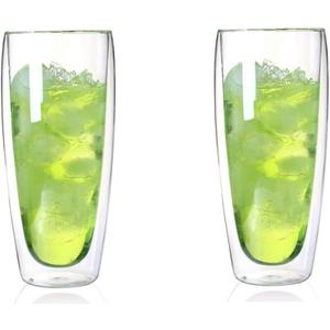 Asng Glass Coffee Mugs, Double Wall Insulated Thermal Cups Drinking Glasses For Tea/Coffee/Latte/Cappucino/Cafe/Milk (650ML/22oz- 2 PACK)