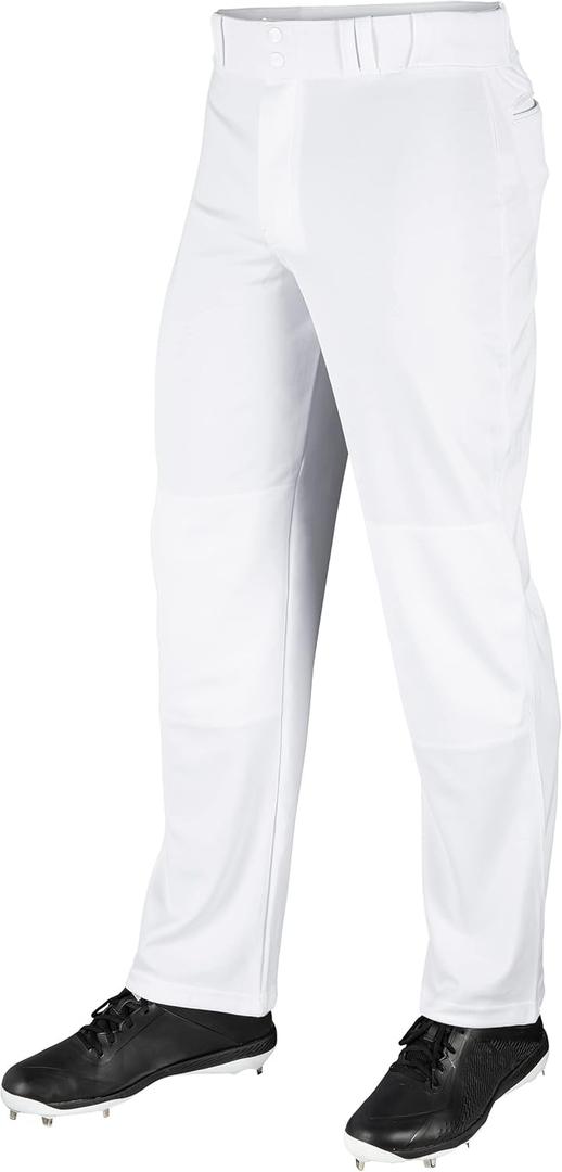 Champro Boys MVP Open Bottom Relaxed Fit Baseball Pants (Medium, White)