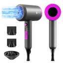 slopehill Professional Ionic Hair Dryer, Powerful 1800W Fast Drying Low Noise Blow Dryer with 2 Concentrator Nozzle 1 Diffuser Attachments for Home Salon Travel