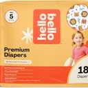 Hello Bello Diapers, Size 5 (27 lbs) Wild Cats, 18 Count of Premium Disposable Baby Diapers, Hypoallergenic with Soft, Cloth-Like Feel