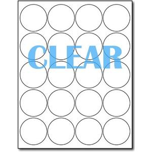 Crystal Clear Labels for Laser Printers - 2" Round - 10 Sheets / 200 Cirular Labels