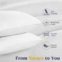 puredown Goose Feathers and Down White Pillows with 100% Cotton Cover, Bed Sleeping Hotel Collection Pillows Set of 2, Standard Size