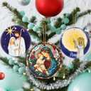3 x Christmas Ornaments, Dodosky 2.8in Ceramic Virgin Mary Ornament, Xmas Decor, Christmas Tree Ornaments, Xmas Decorations for Tree, Holiday Ornament, Gift Ideas, Christian Gifts, Religious Gifts