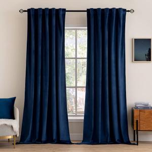 MIULEE Velvet Curtains 96 inches 2 Panels - Luxury Blackout Curtains for Bedroom Living Room Thermal Insulated Super Soft Window Drapes Rod Pocket & Back Tab, Royal Blue, W52 x L96 inches