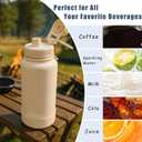 32oz Insulated Tumbler with Magnetic Phone Holder, Gym Water Bottle | Leak Proof Lid, 24hr Cold & 12hr Hot, Non-Slip Base | Travel Mug, Reusable & Eco-Friendly (cream white, 32, ounces)