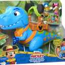 Disney Junior Mickey Mouse Funhouse Roarin' Safari Dino, 4-piece Figures and Playset, Dinosaur, Kids Toys for Ages 3 Up by Just Play