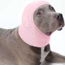 Nanaki Dog Hats Calming Hoodie-Dog Ear Covers Head Cover Protector Hematomas Wraps, No Shake Ear Wrap Muffs Noise Protection, Anxiety Relief, Fireworks, Grooming, Thunderstorm, Bath, Vet Visit (Medium, Pink)