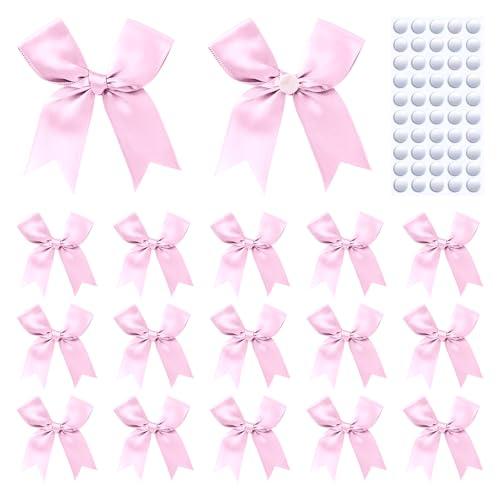 Feluwi 50Pcs Pink Gift Wrap Bows - Premium Satin Ribbon Bows - 3.3 Inch Elegant Bows for Gift Wrapping -Party Decorations, Wedding Decor Christmas Birthday Presents, Baby Shower, DIY Crafts Gift Bags